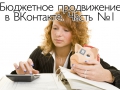 Бюджетное продвижение в ВКонтакте. Часть №1.